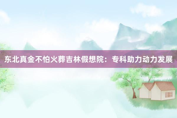 东北真金不怕火葬吉林假想院：专科助力动力发展