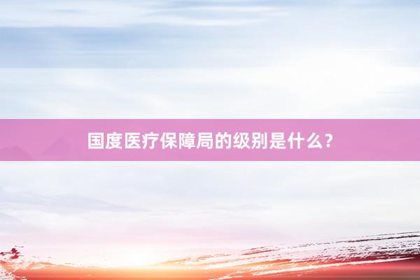 国度医疗保障局的级别是什么？